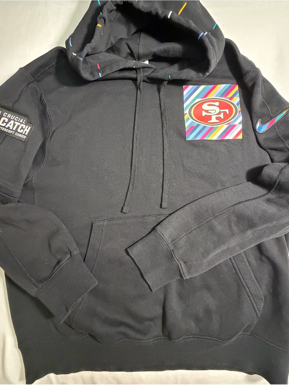 NFL// Nike Collab - San Francisco 49ers Special Edition Intercept Cancer Hoodie